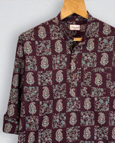 Floral Elegance – Printed Cotton Short Kurta